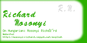 richard mosonyi business card
